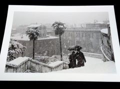 Salita scivolosa a Trinità dei Monti - Roma, 1956 - Fotografia in bianco e nero