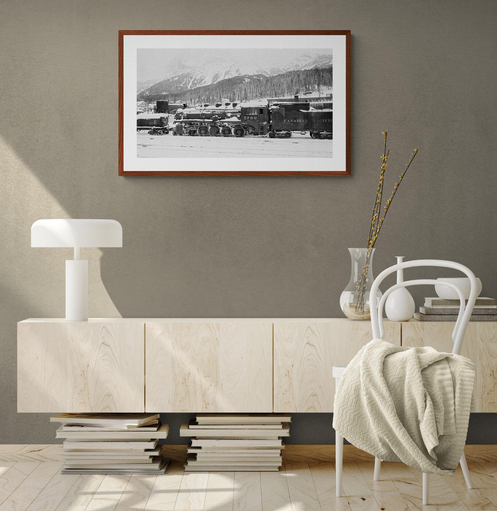 Großformatiger Schwarz-Weiß-Kunstdruck der kanadischen Pazifik-Schleppe (1956-Kanada) im Angebot 2