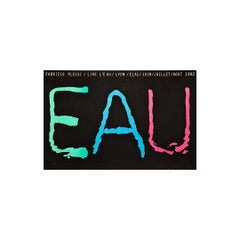 Originalplakat für die Ausstellung von Fabrizio Plessi in Lyon im Jahr 1982 – Wasser – Eau
