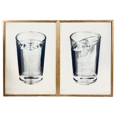 Fabrizio Plessi, conjunto de 2 serigrafías Vaso de agua, Firmado 1/50, Italia 1975