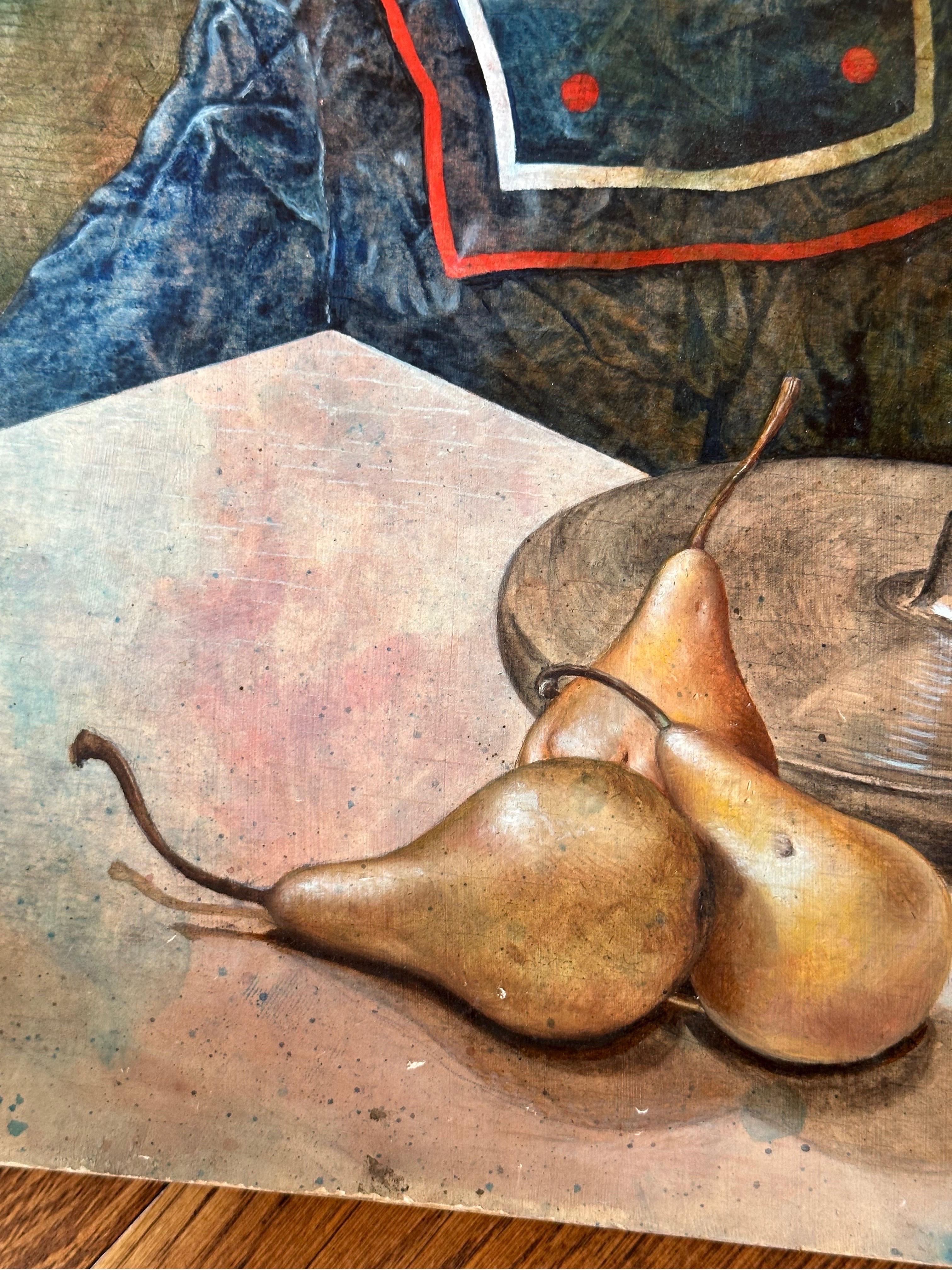 FABRIZIO RICCARDI, surrealist portrait with pears For Sale 3