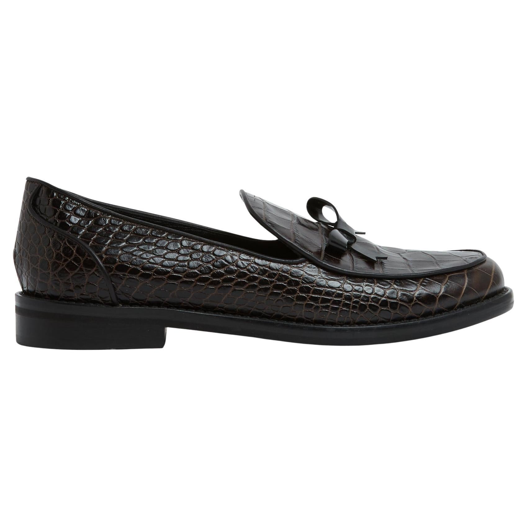 Fabrizio Viti Mocassini Noir EU38.5 Marrone Scuro Pelle Nera UK5.5 US8