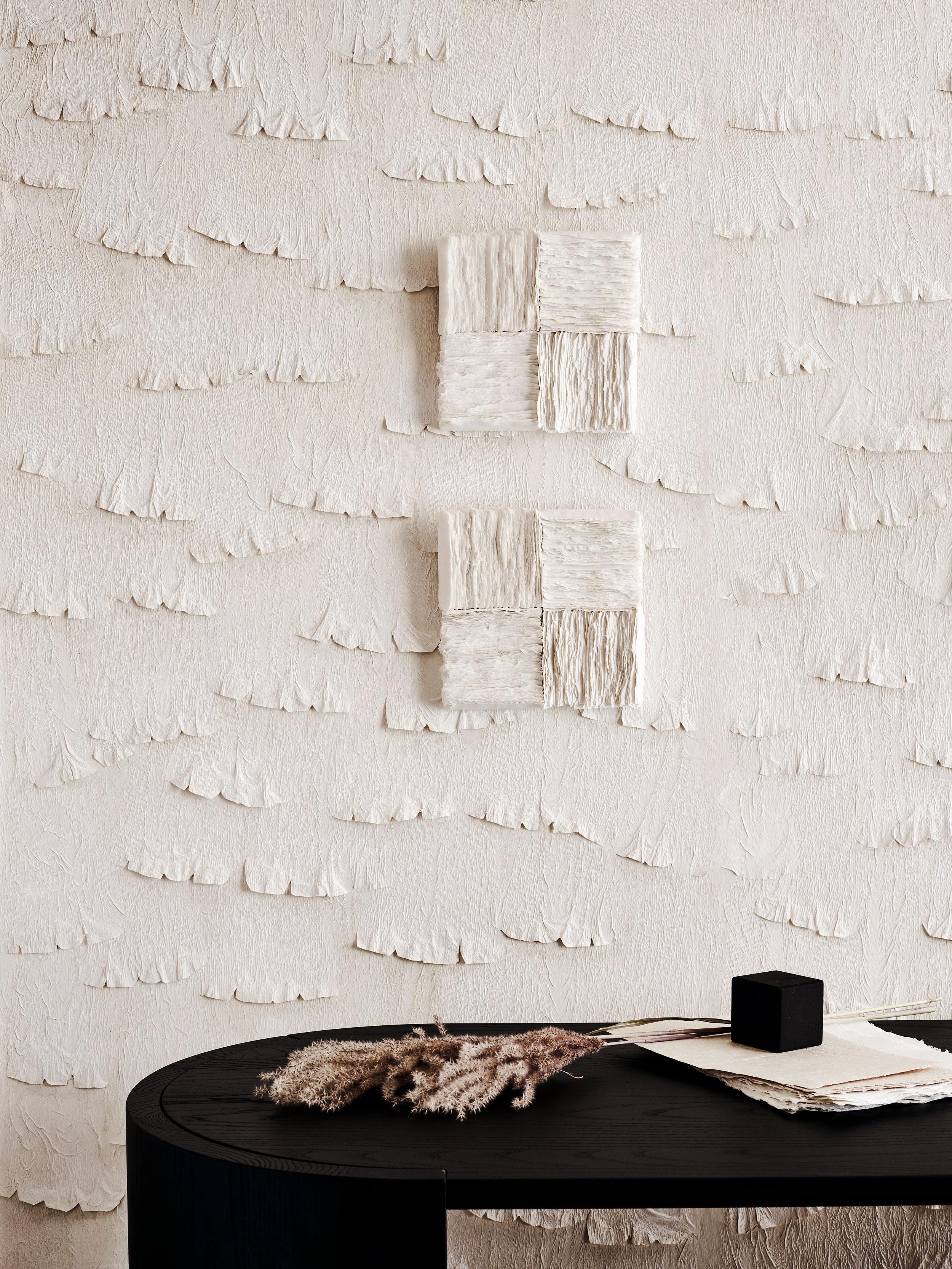 Papel pintado Fabscarte hecho y pintado a mano, Ginko Bianco Hecho a mano en venta