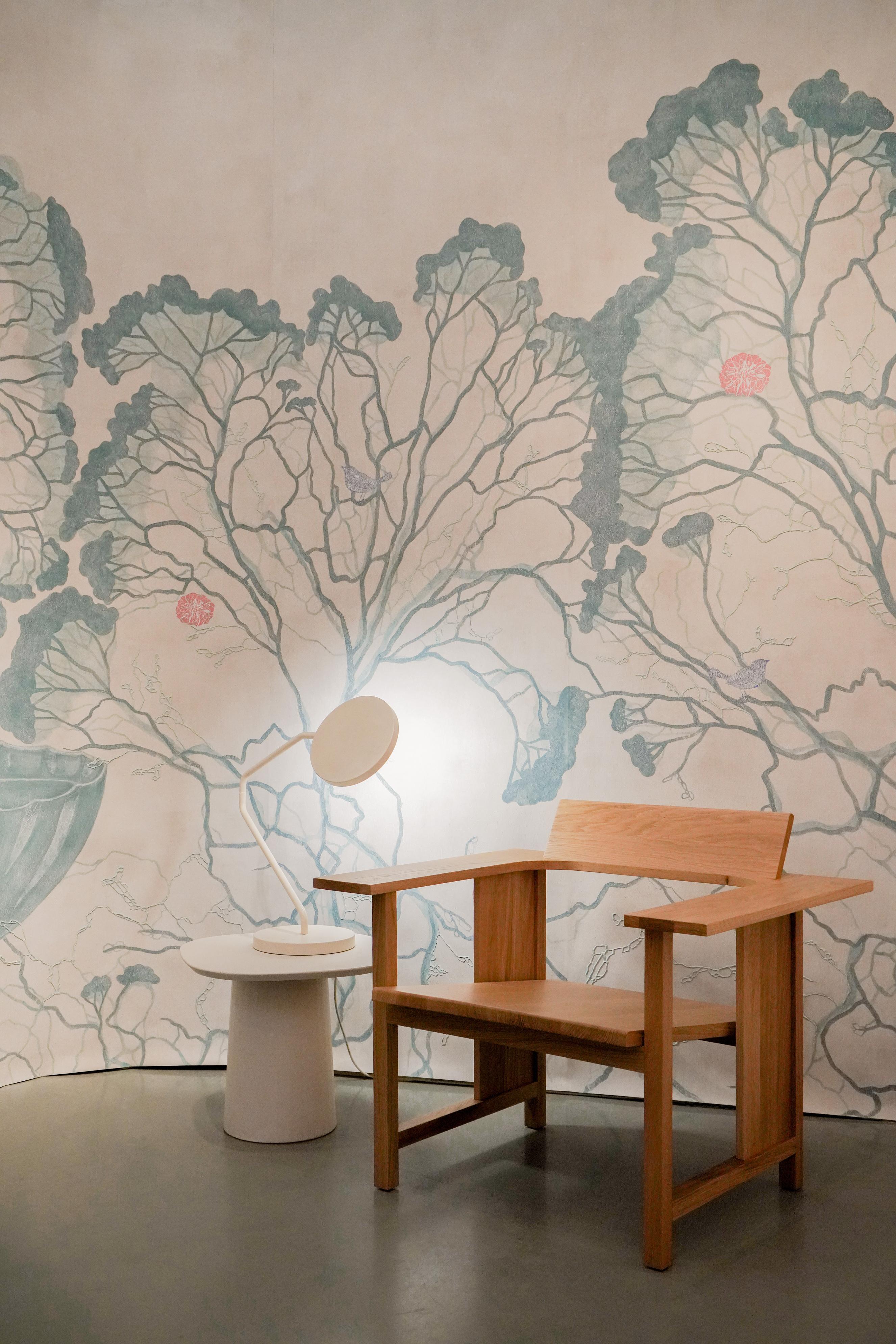 - This product is priced per square meter. Please contact us for assistance with square footage calculations.
- The lead time depends on the quantity of the order.

This is a designer wallpaper painted with glazes and stucco, born from a