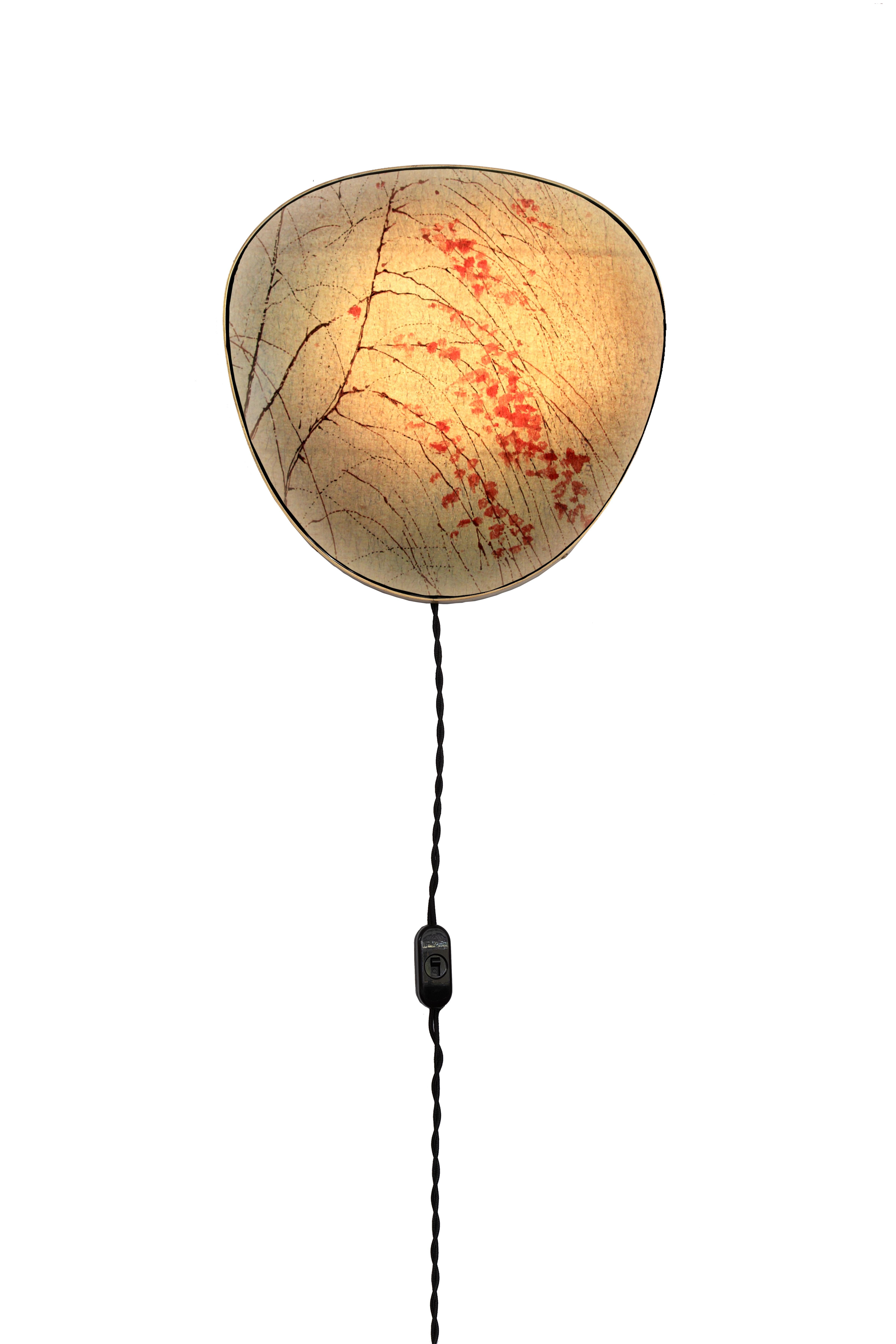 Laiton Lampe murale Fabscarte, faite à la main, peinte à la main, Albero Rosa en vente
