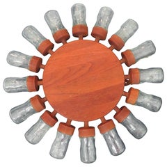 Fabulous 16 Glass Vintage Rotating Danish Spice Wheel from Digsmed, 1964