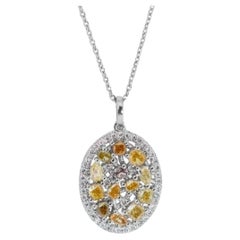 Fabulous 18k White Gold 1.85ct. Mixed Cut Diamond Necklace