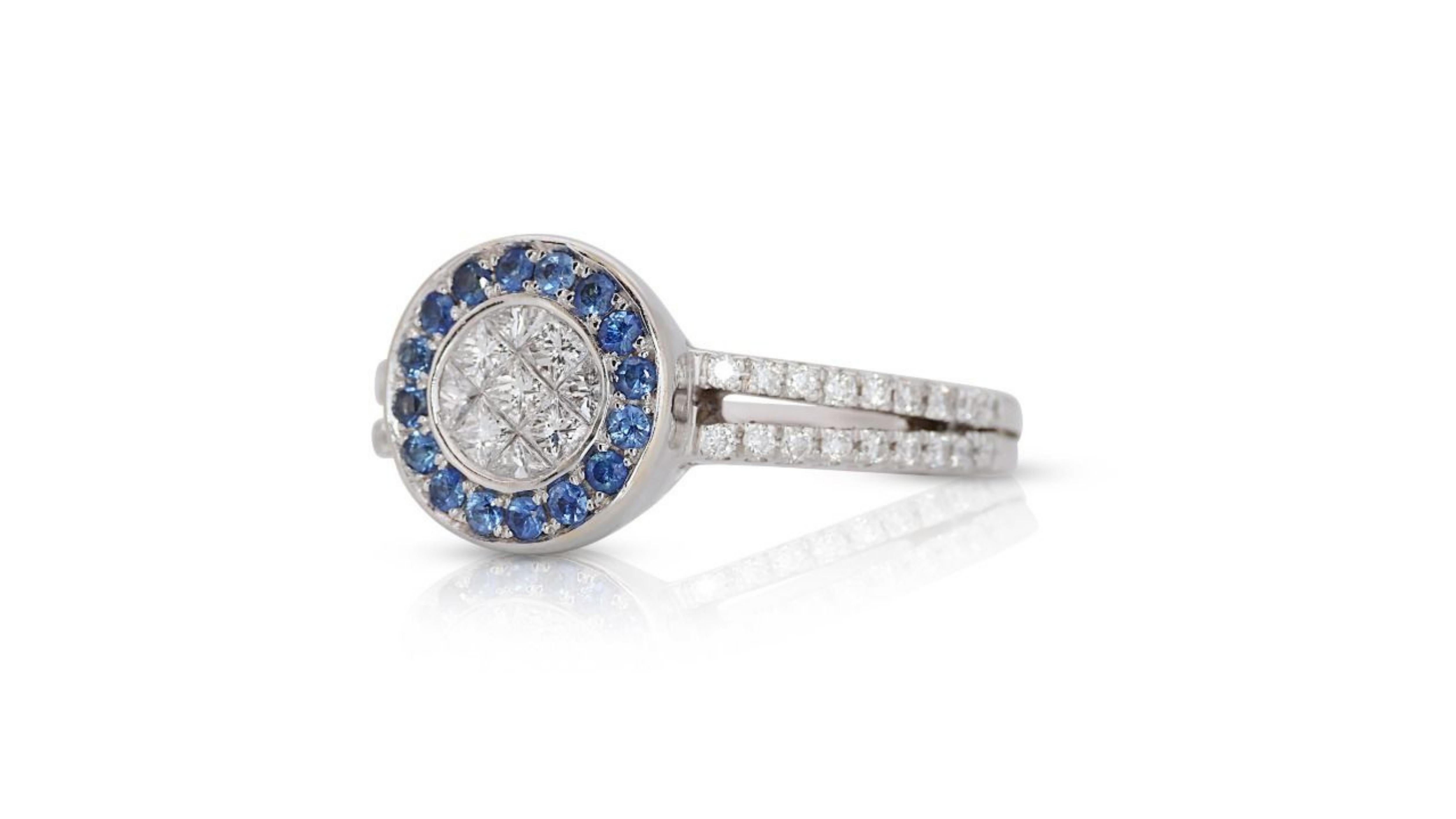 Round Cut Fabulous 18k White Gold .18ct. Round Brilliant Pave Diamond Ring For Sale