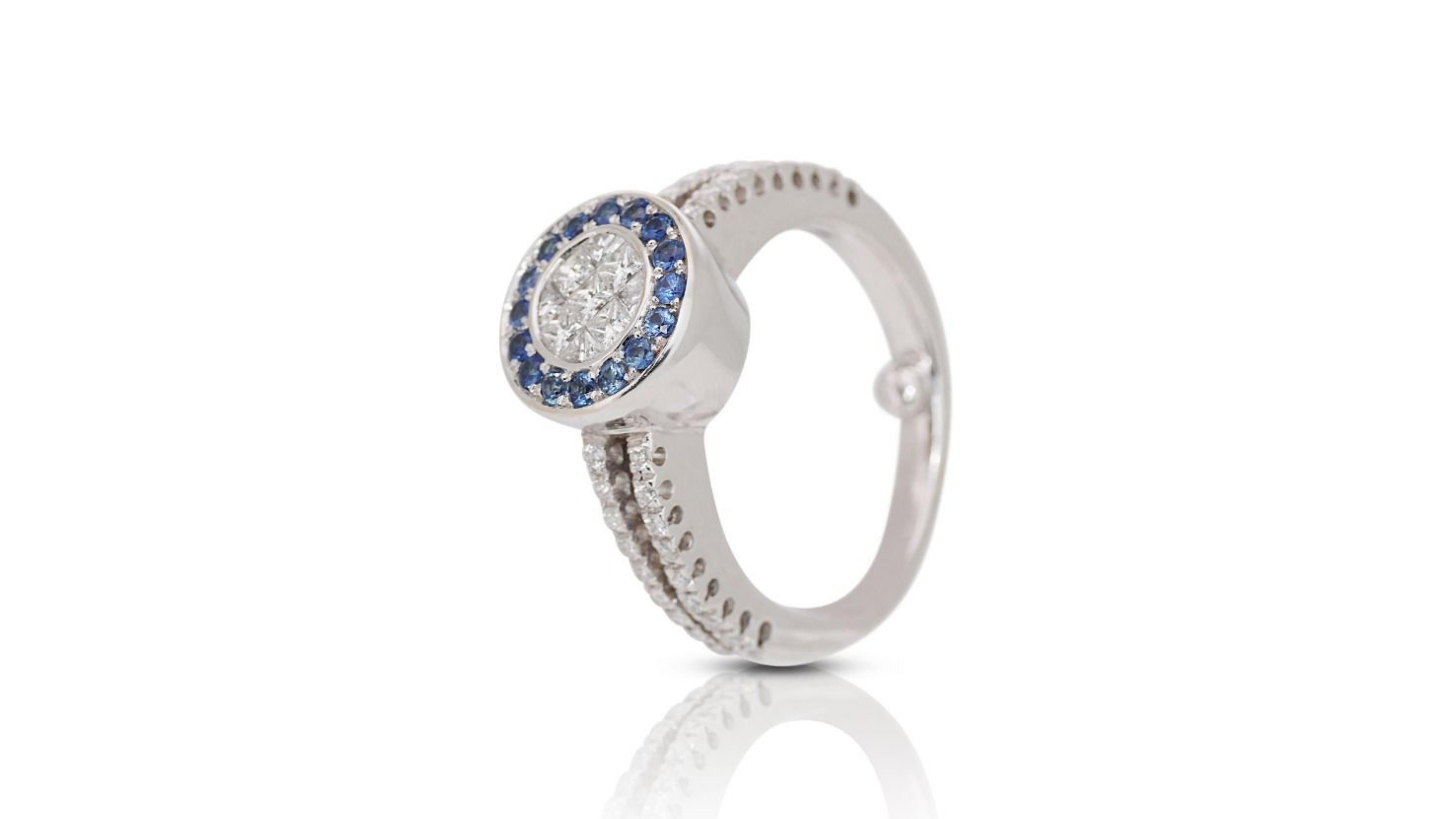 Women's Fabulous 18k White Gold .18ct. Round Brilliant Pave Diamond Ring For Sale