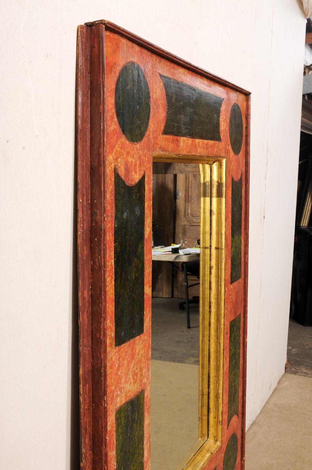 Fabelhafter großer italienischer Spiegel aus dem 18. Jahrhundert mit originaler handgemalter und vergoldeter Oberfläche im Angebot 4