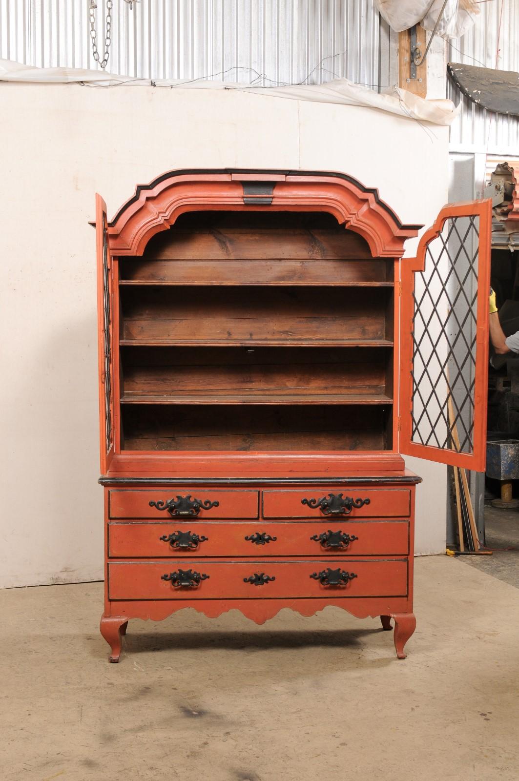Fabulous 18th Century Swedish Rococo Tall Display & Storage Chest For Sale 6