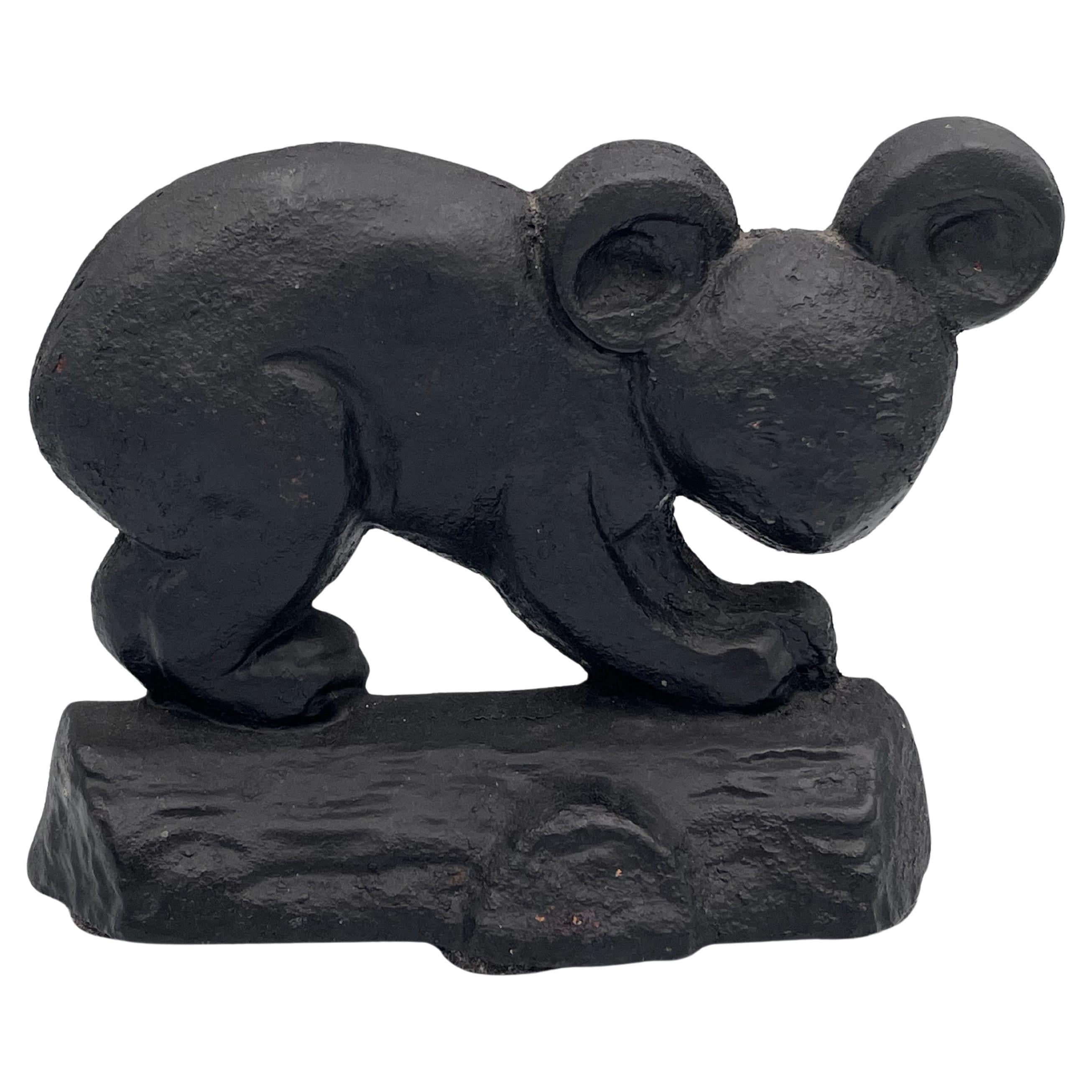 Favoloso fermaporta in ghisa 1930 Art Deco firmato Taylor Cook Whimsical Koala #5 in vendita