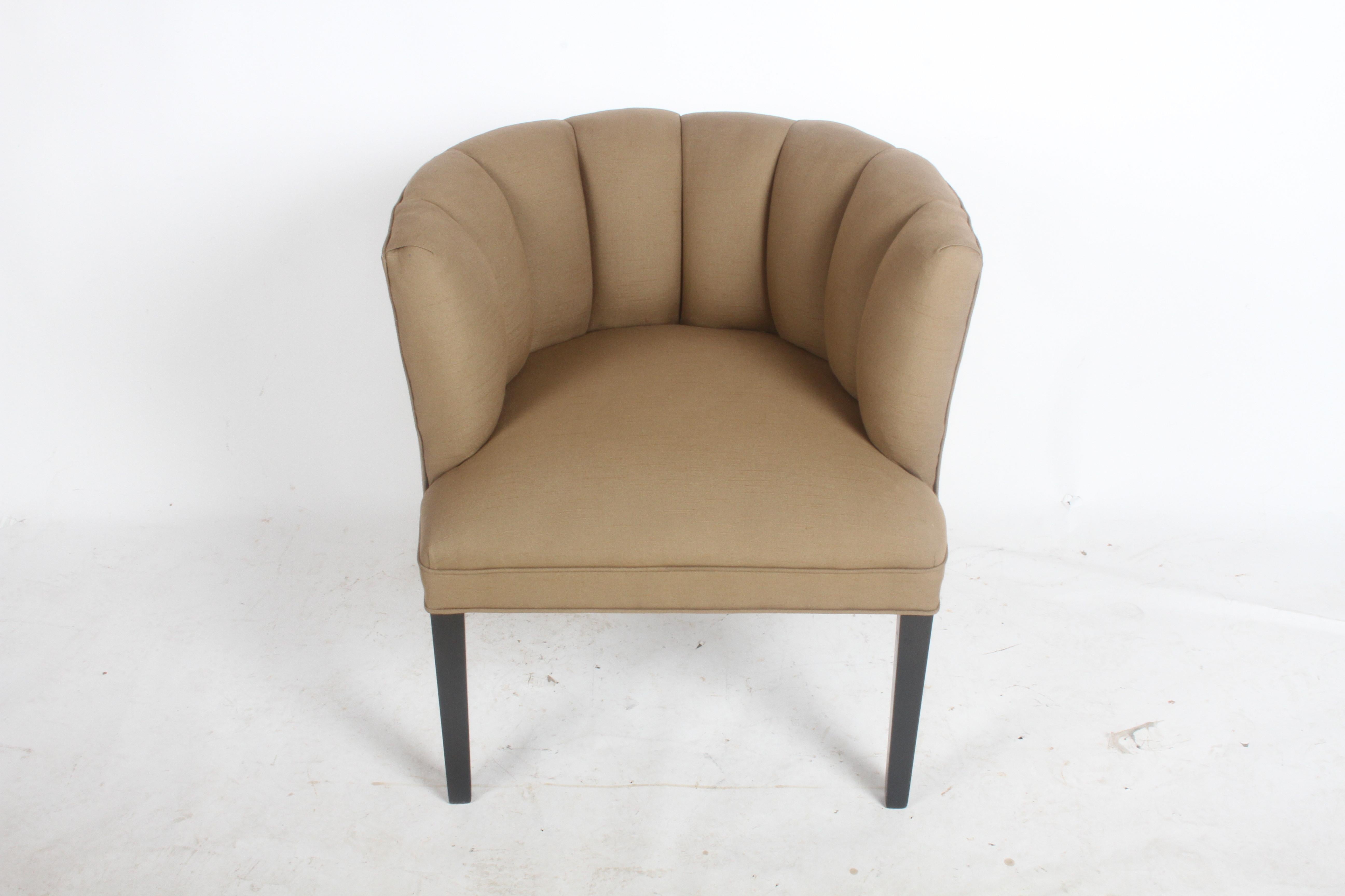 Mid-Century Modern Fabulous 1940s Billy Haines Style Channel Back Occasional Tub Chair - Restored  For Sale