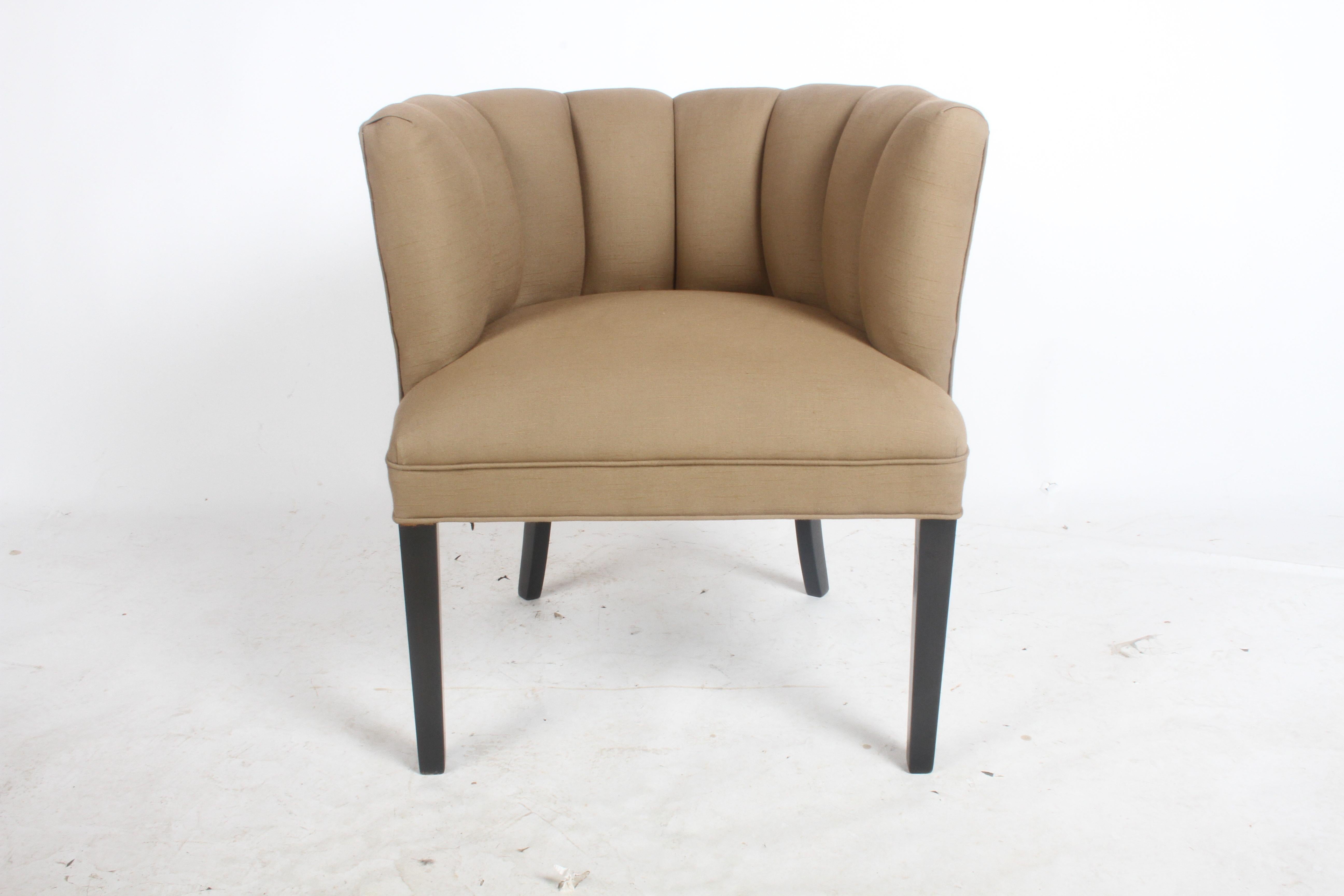 American Fabulous 1940s Billy Haines Style Channel Back Occasional Tub Chair - Restored  For Sale