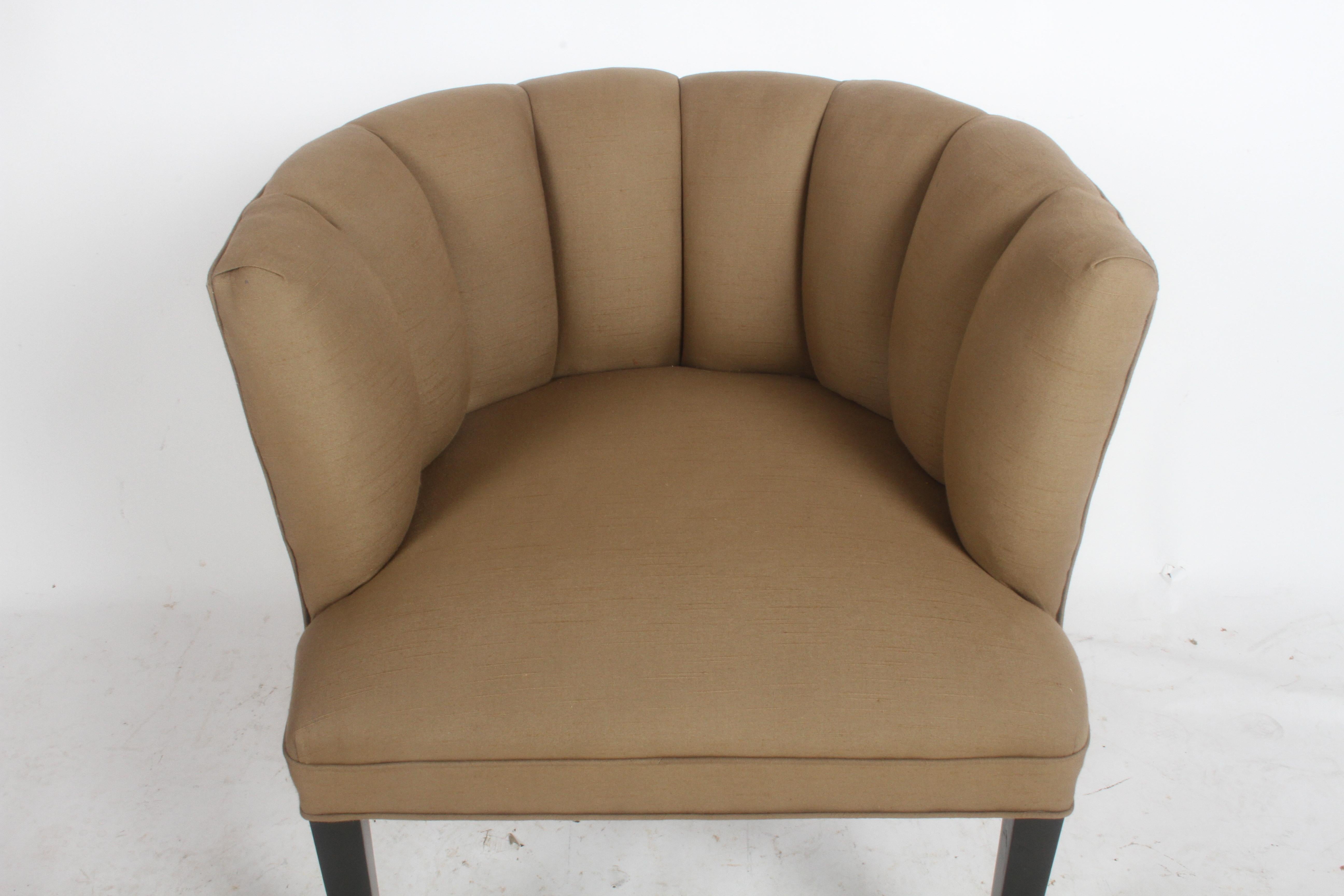 Mid-20th Century Fabulous 1940s Billy Haines Style Channel Back Occasional Tub Chair - Restored  For Sale
