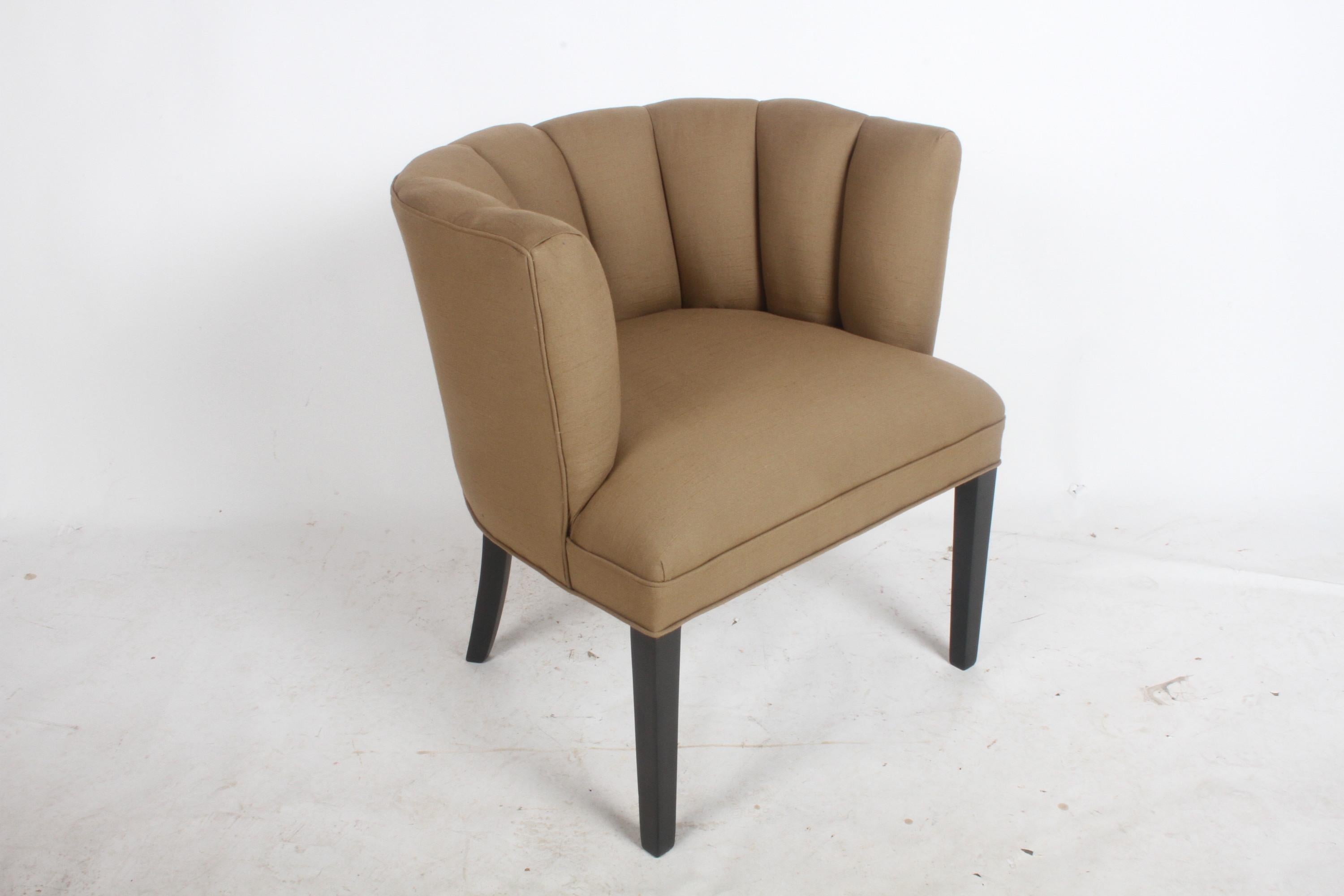 Fabulous 1940s Billy Haines Style Channel Back Occasional Tub Chair - Restored  For Sale 1