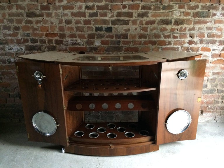 Fabulous 1950s Cocktail Cabinet Bar Drinks Turnidge of London Mahogany