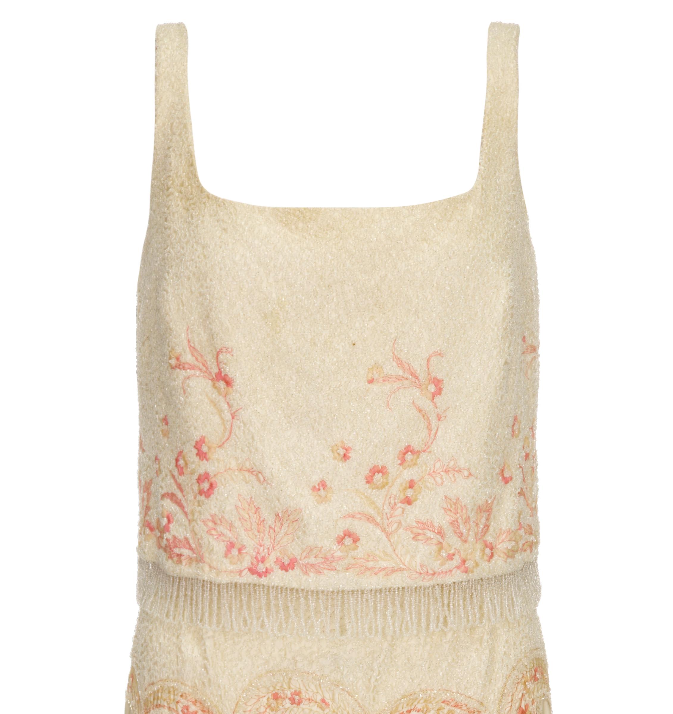 peach beaded dress