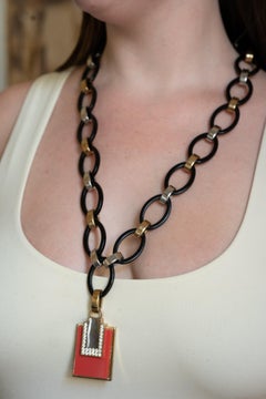 Favolosa collana sautoir di moda anni '60