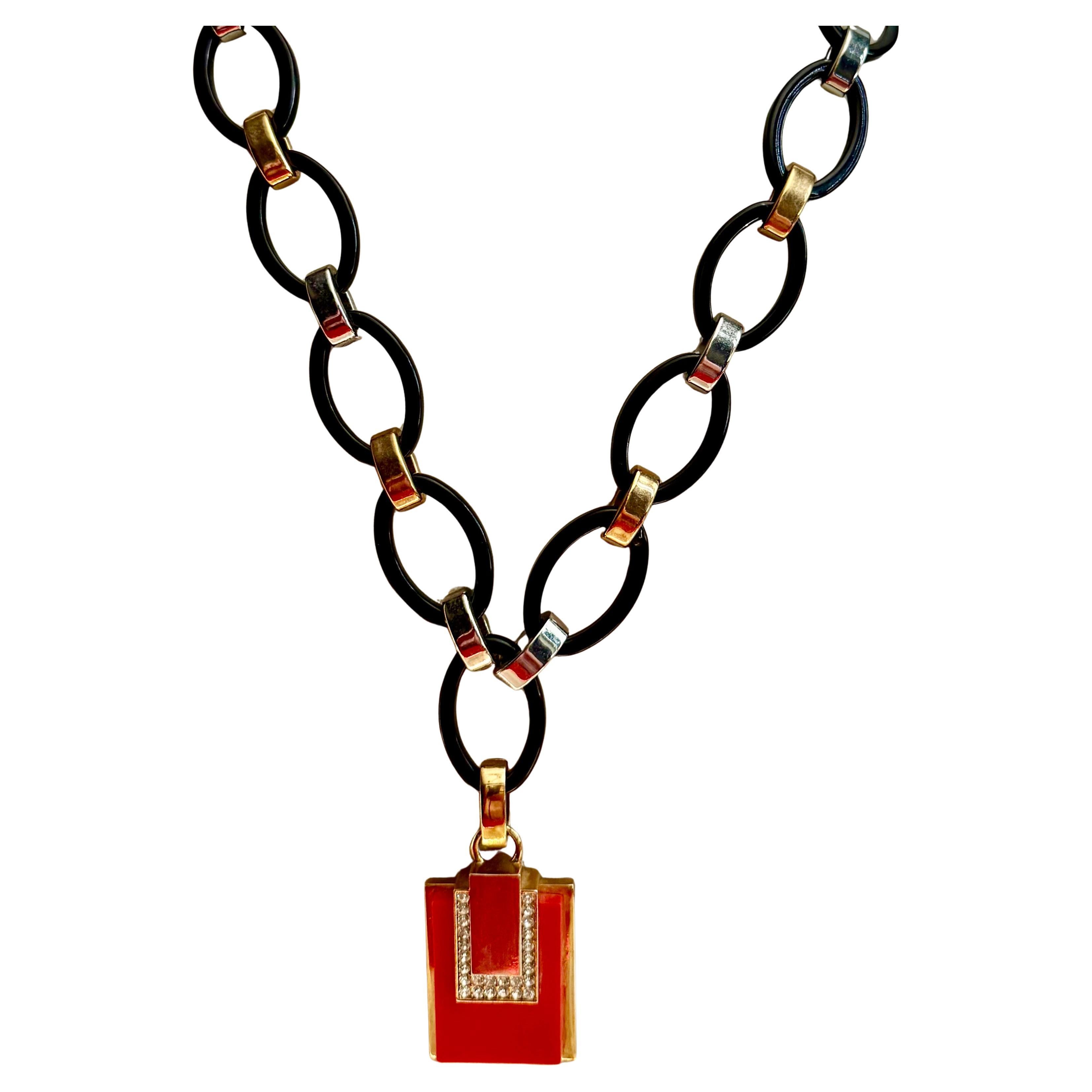Fabulous 1960's Mode sautoir Halskette im Angebot