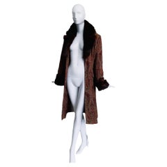 Fabulous 1970s Coat  70s 60s Faux Fur Brocade Luxury Retro Jacket Penny Lane