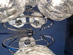 Fabulous 1970s Space Age 9 Glass Spheres and Chrome Chandelier, Germany