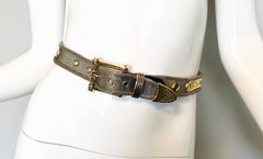 Fabulous 1990s Silver Gold Novelty Souvenir Vintage 90s Metal Mesh Vintage Belt