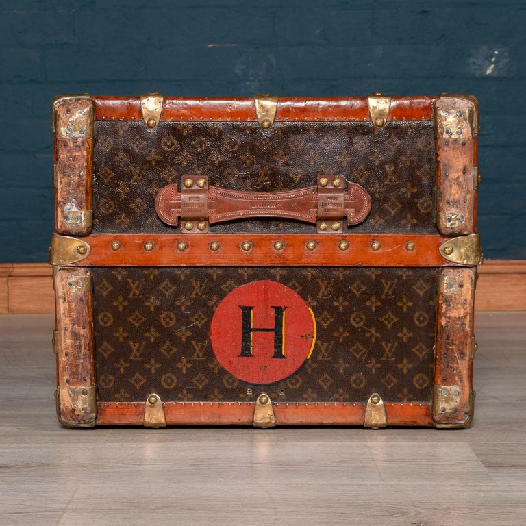 Antique Louis Vuitton Trunk, recently customized with Cocktail Bar and  Humidor at 1stDibs