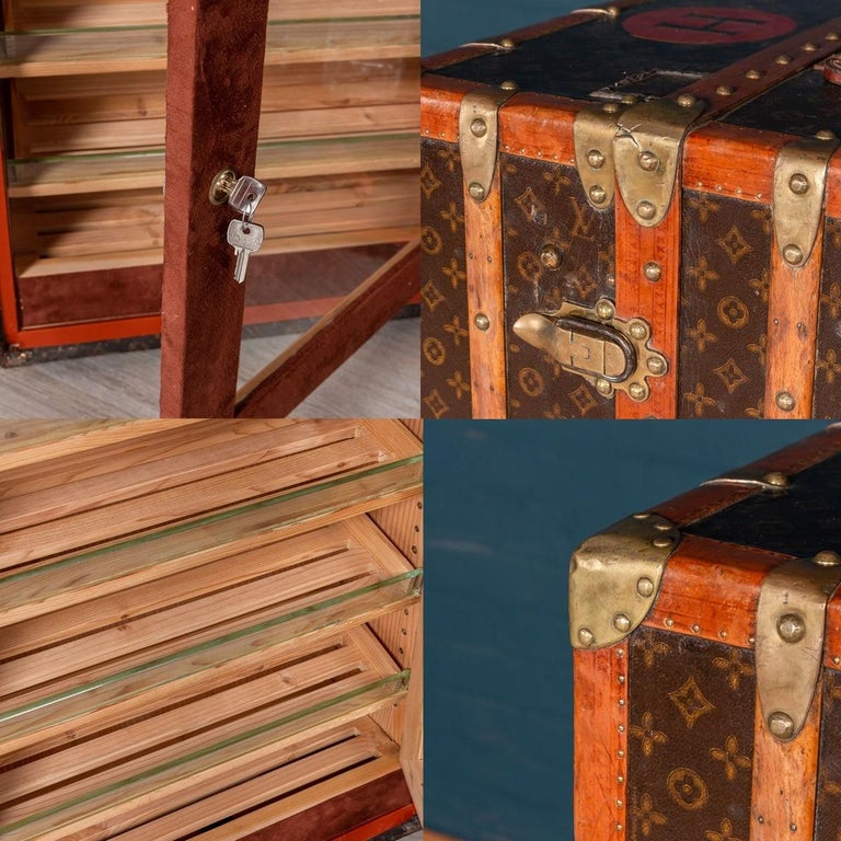 Antique Louis Vuitton Trunk, recently customized with Cocktail Bar