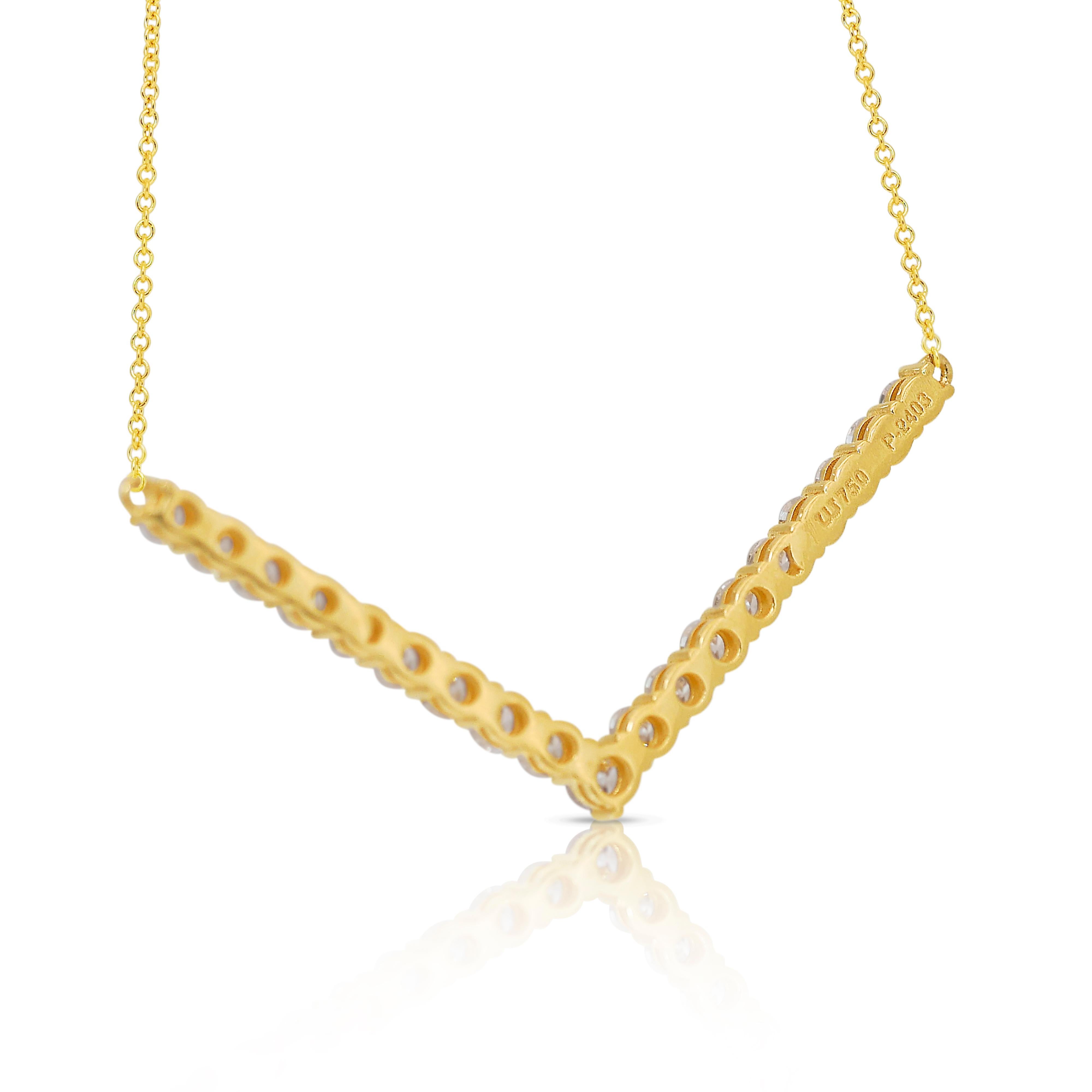 Fabulous 2.96ct Diamonds Necklace in 18k Yellow Gold - IGI Certified 2