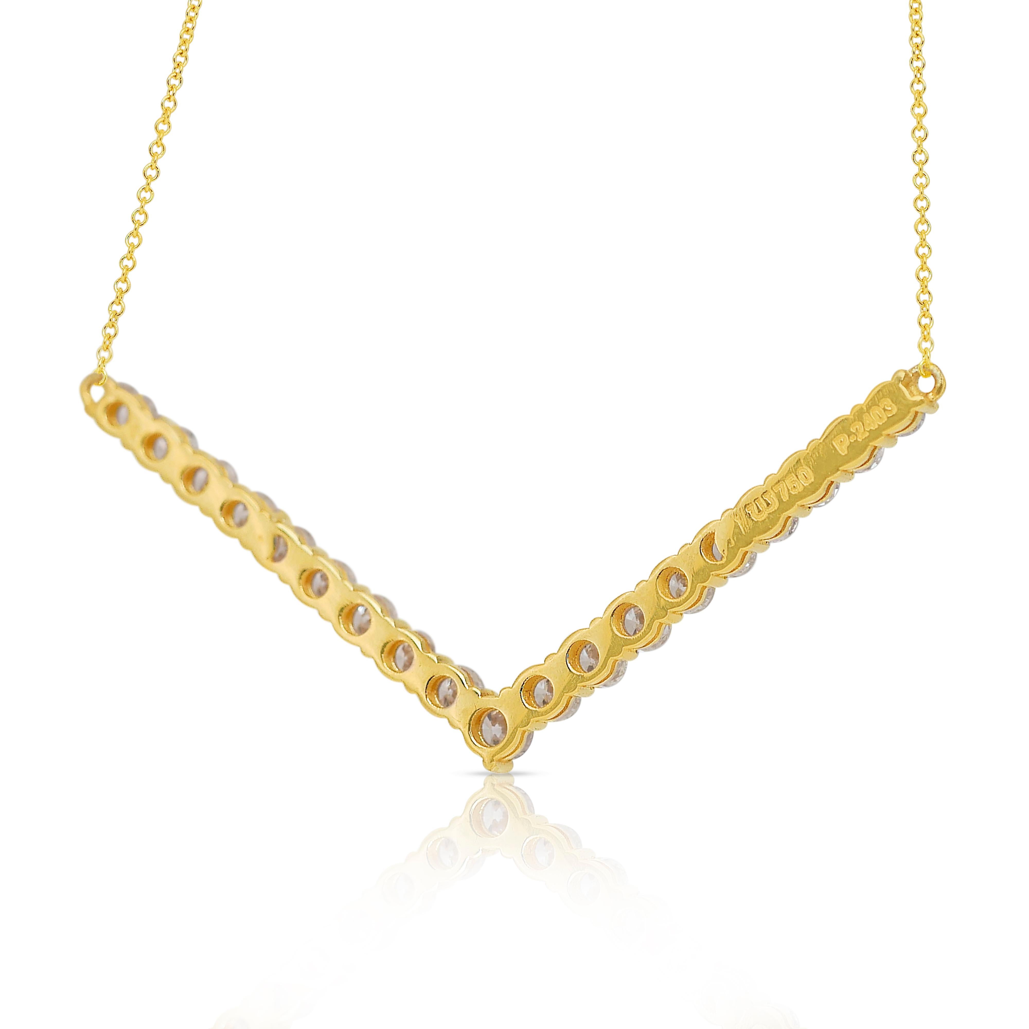 Fabulous 2.96ct Diamonds Necklace in 18k Yellow Gold - IGI Certified 3