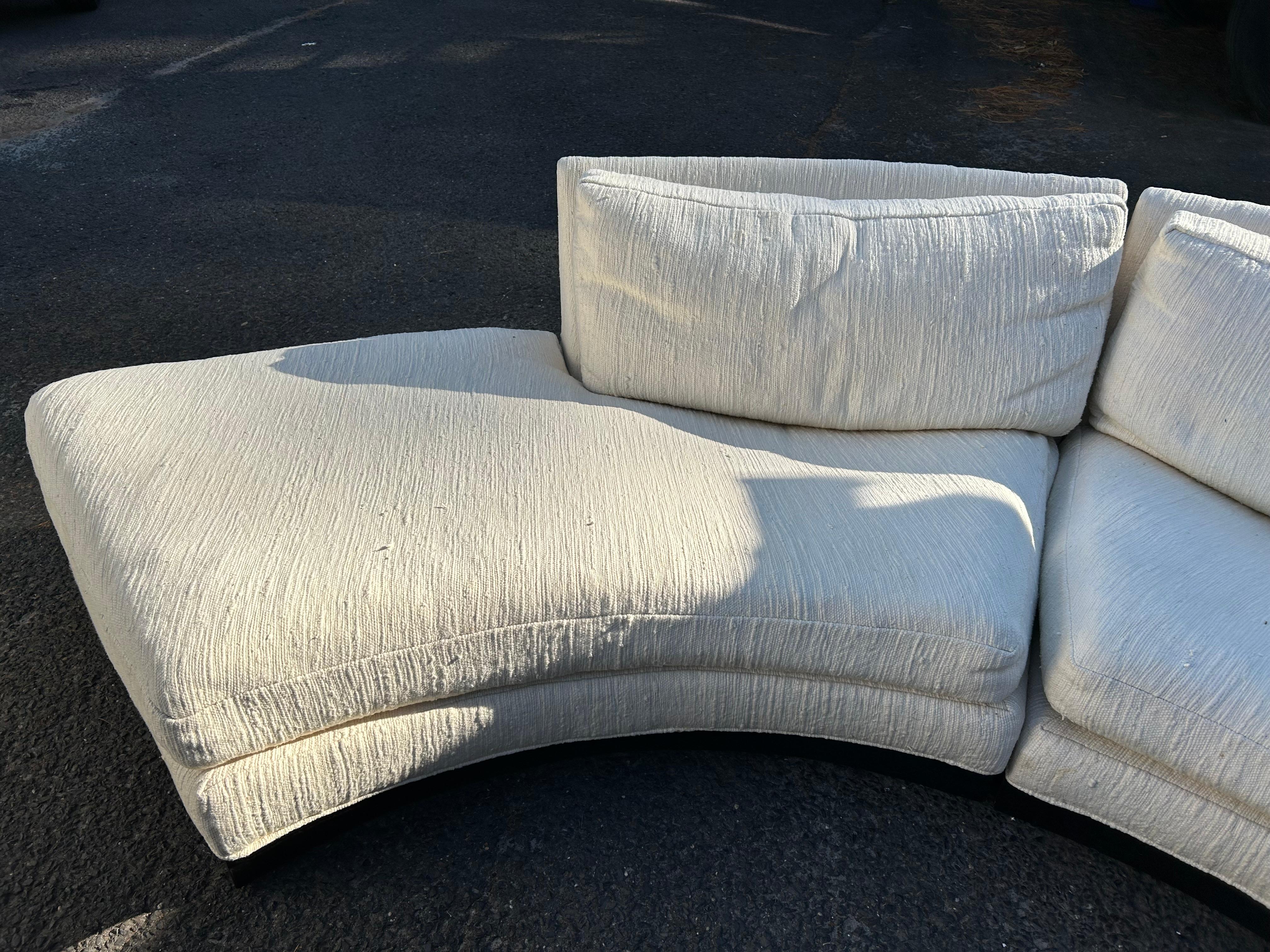 Fabuleux 4-Pieces Erwin Lambeth Circular Curved Sofa Sectional Mid-Century Modern en vente 6