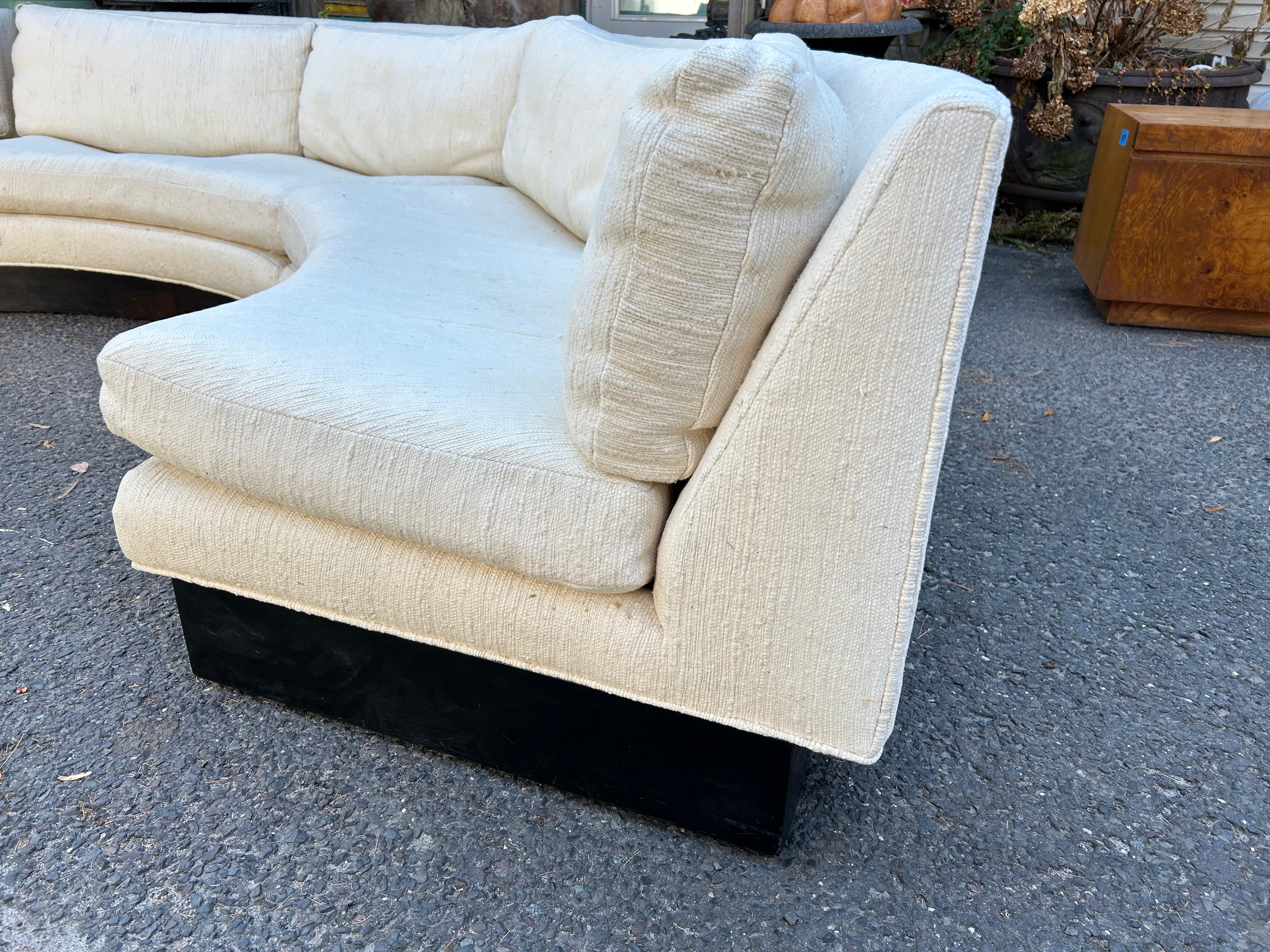Fabuleux 4-Pieces Erwin Lambeth Circular Curved Sofa Sectional Mid-Century Modern en vente 1