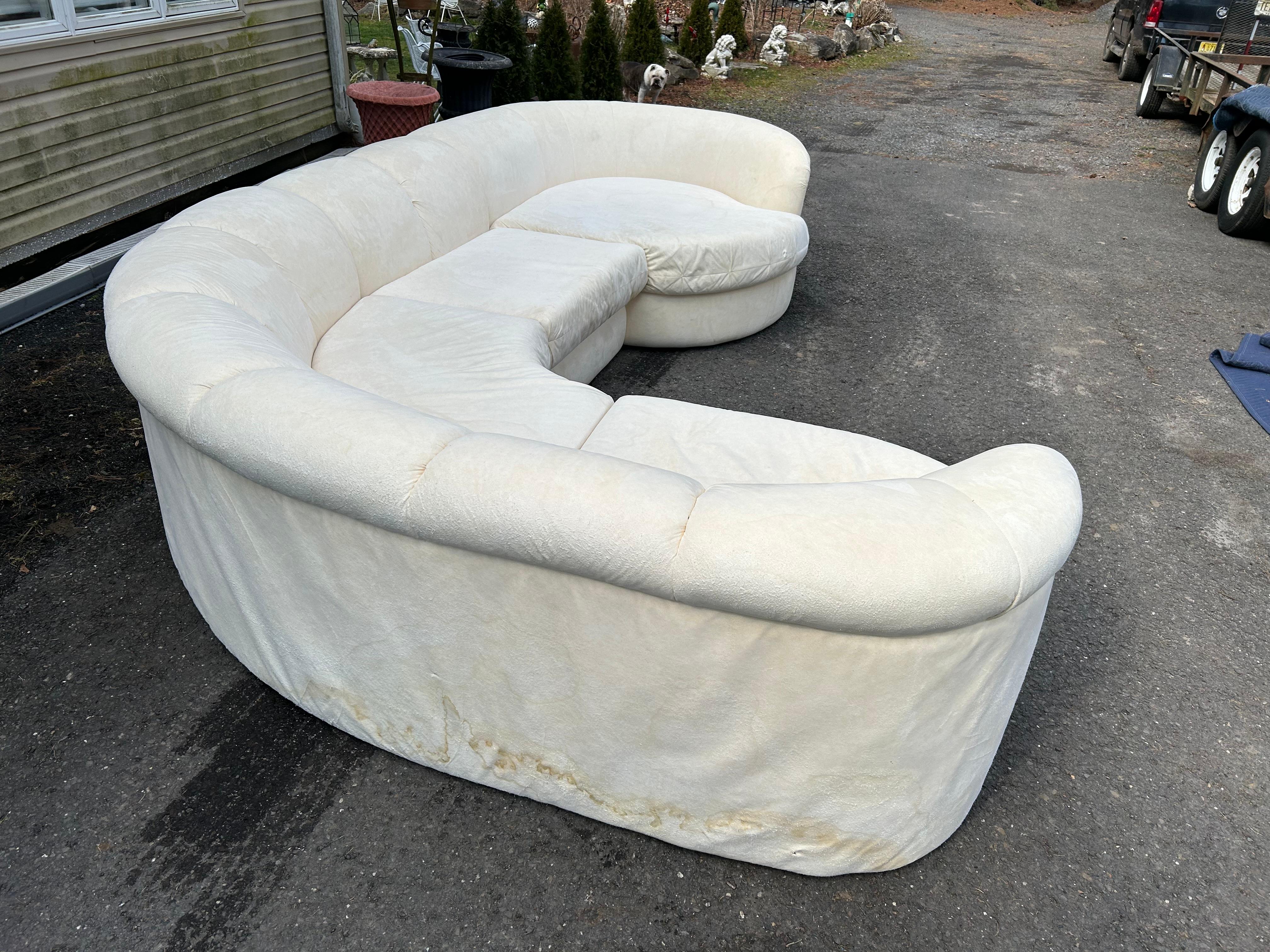 Fabuleux Canapé 4 Pièces Courbé Sectionnel Milo Baughman Carsons Mid-Century en vente 3