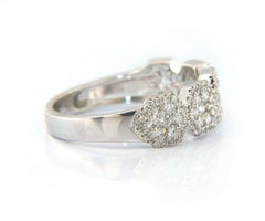 Fabulous 5 Station 0.80 CTW Diamond Cluster Band in 14K White Gold, New