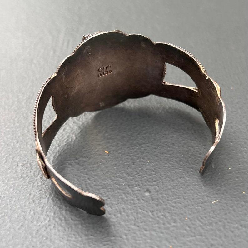 Art Deco Fabulous 800 Silver Tiger eye stone Cuff Bracelet Snake For Sale