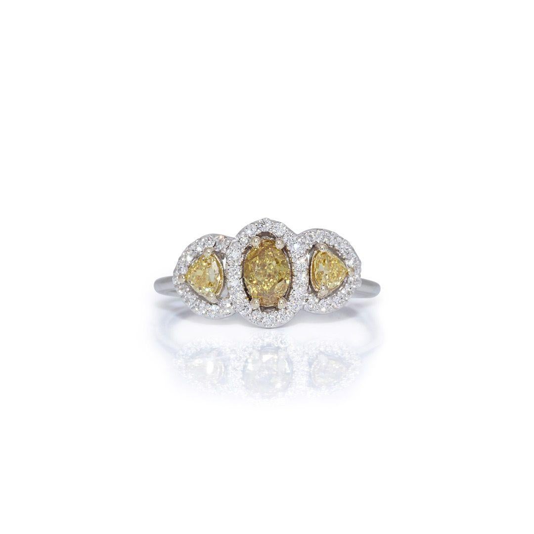 Oval Cut Fabulous .83ct. Oval Brilliant Cluster Diamond Ring For Sale