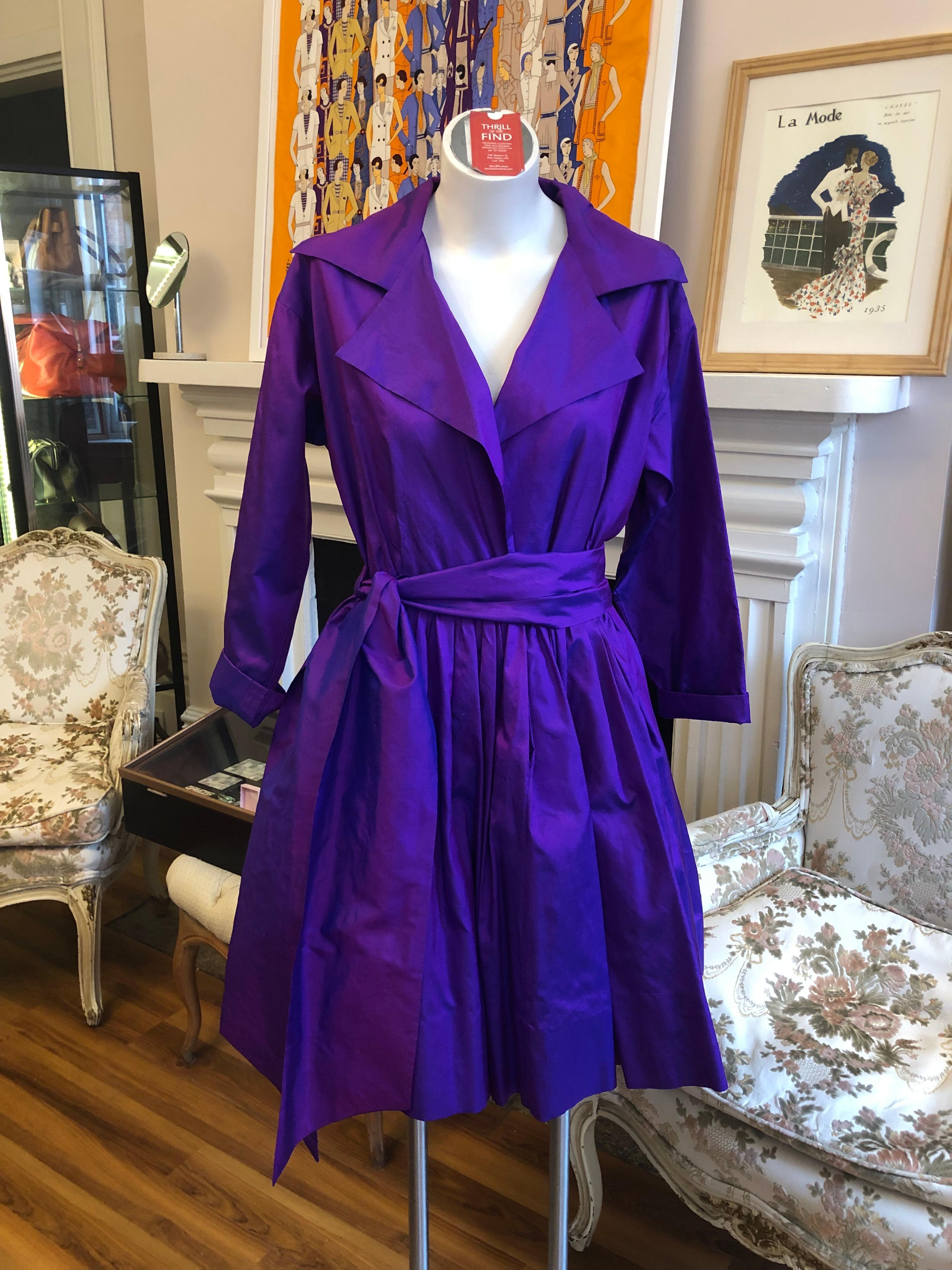 Fabelhaftes 90er Jahre Catherine Regehr Seidenkleid M (Violett)