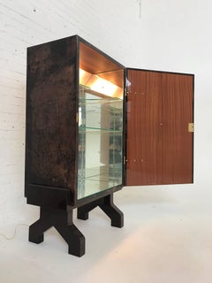 Fabulous Aldo Tura Brown Goatskin Dry-Bar, 1960s