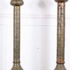 Fabulous and Impressive Matched Pair of Pierced Brass Moroccan Lamps, C.1900