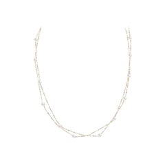 Fabulous and Modern Precious Pearl White Diamond Yellow Gold Necklace