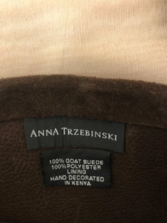 Fabulous Anna Trzebinski Chocolate Brown Goat Suede Hand Decorated Crossbody