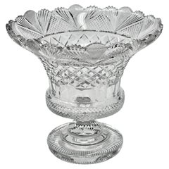 Fabulous Antique Anglo-Irish Hand Cut Crystal "Waterford Style" Pedestal Compote