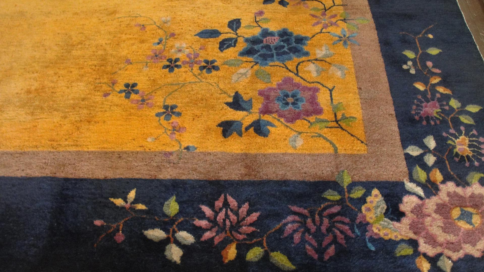 Hand-Knotted  Antique Art Deco Carpet