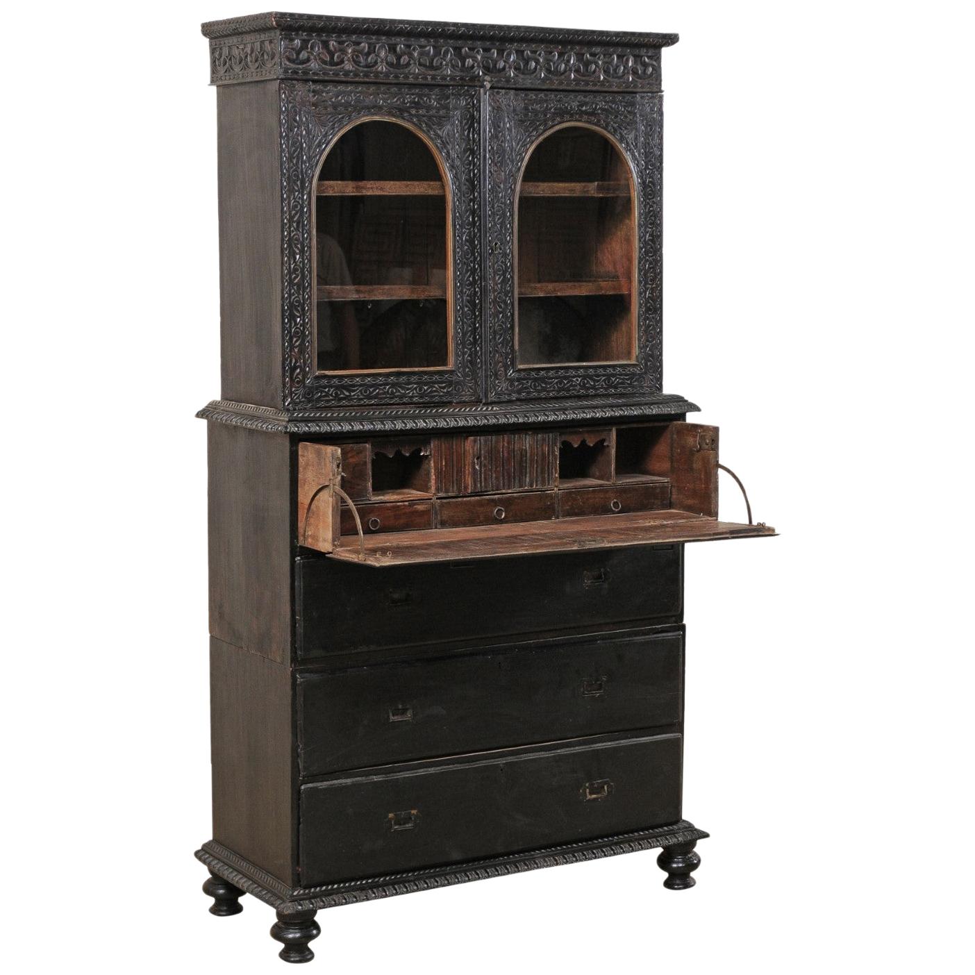 Fabulous Antique British Colonial Butler's Desk 'With Secret Compartments'