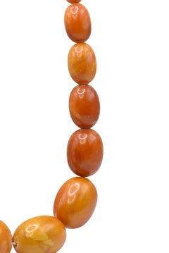 Fabuleux collier ancien en ambre caramel 116 grammes