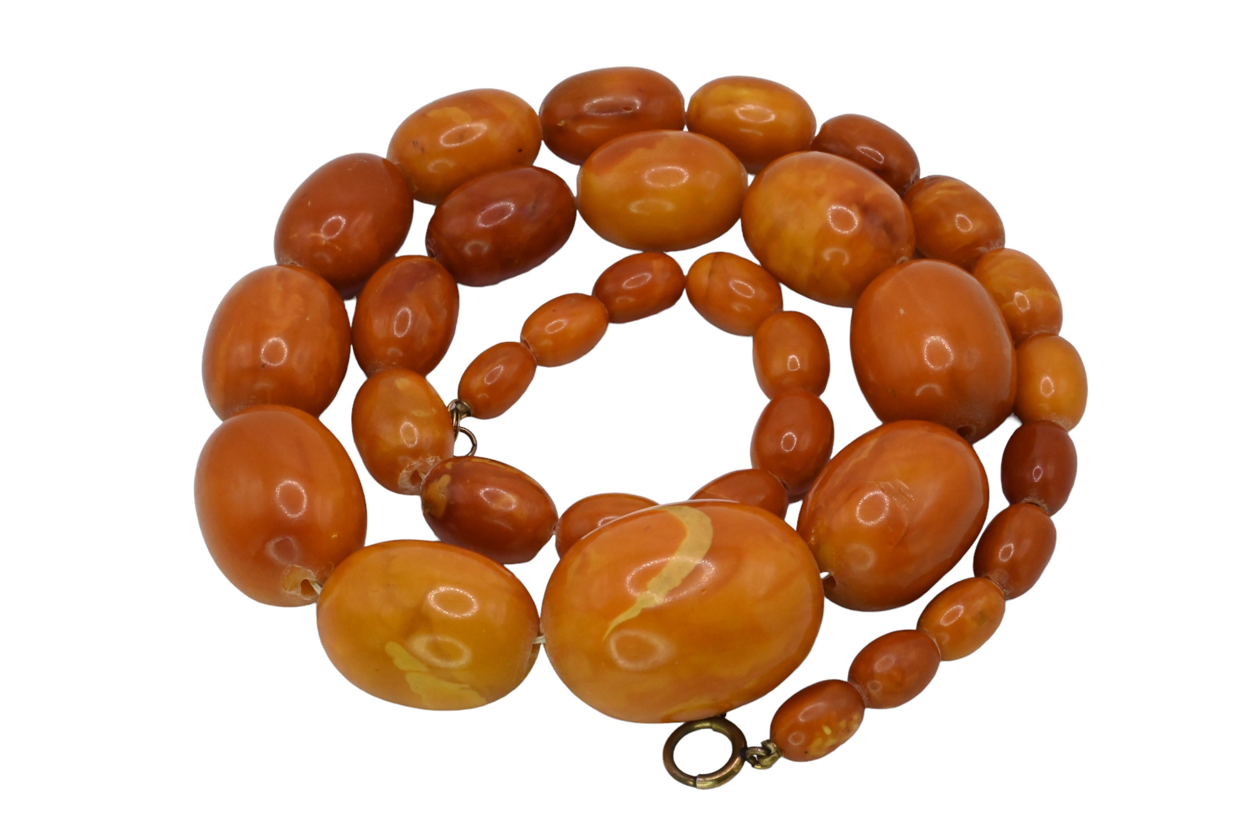 Art Deco Fabulous Antique Butterscotch Amber Necklace 116 Grams