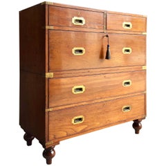 Fabulous Antique Campaign Chest of Drawers Mahogany circa 1875 Victorian No.5