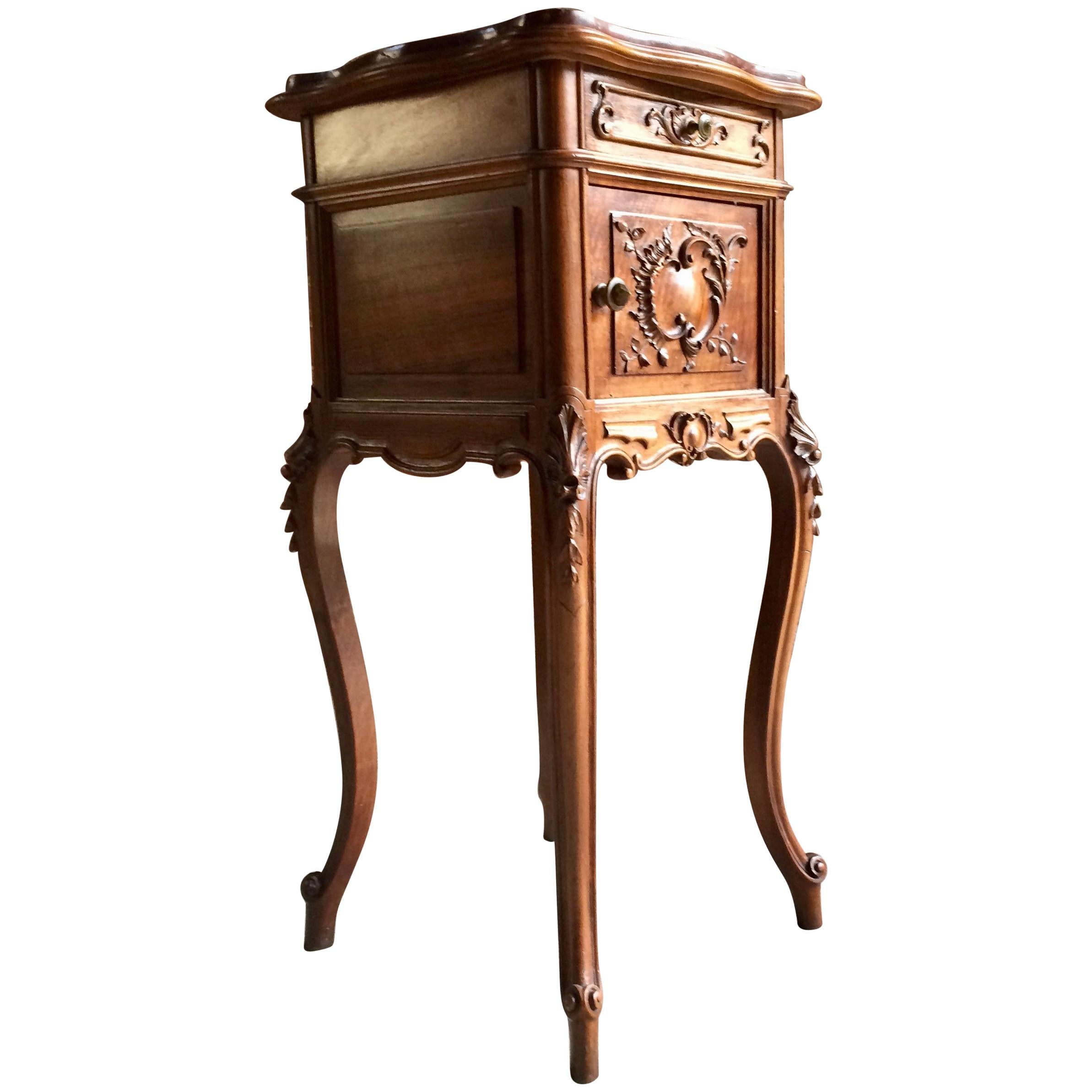 Fabulous Antique French Bedside Table Nightstand Marble Victorian, 1875