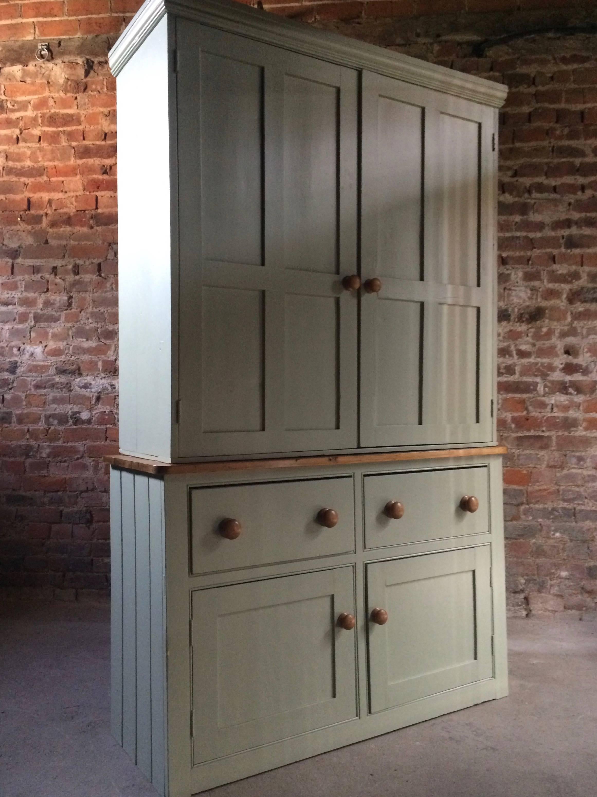 A beautiful large antique French painted Victorian pine 